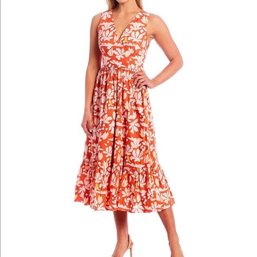 Sachin & Babi Dress Dany Floral V-Neck Sleeveless Midi 4 NWT - Picture 10 of 10